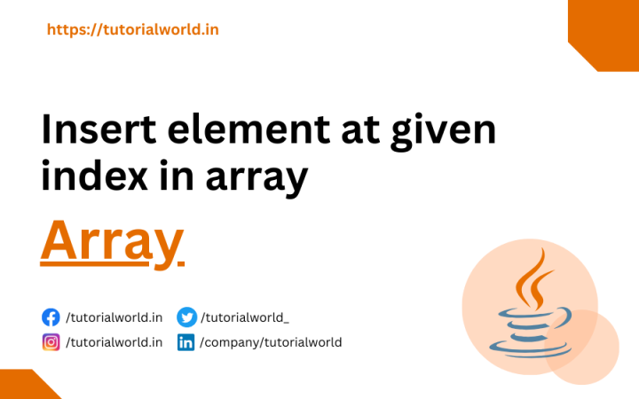 Java Program To Insert Element At Given Index In Array Tutorial World