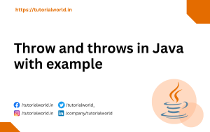 Read more about the article Throw and throws in Java with example