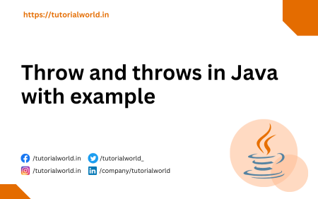 Throw And Throws In Java With Example - Tutorial World