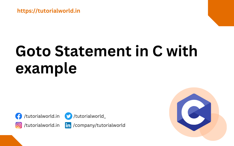 Goto Statement in C with example