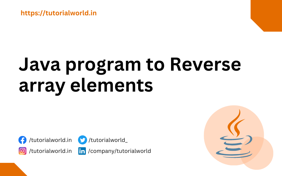 Java program to Reverse array elements