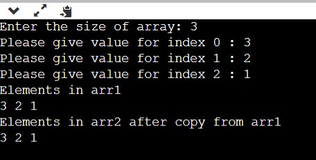 copy one array to another array in java