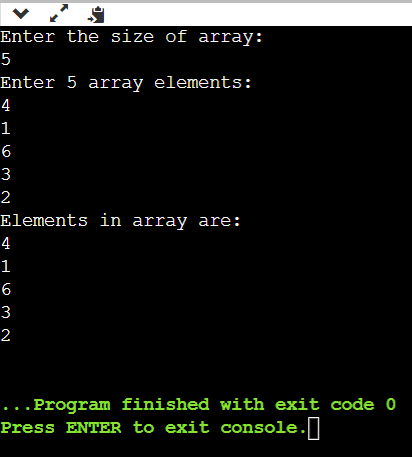 Java take input and print array element