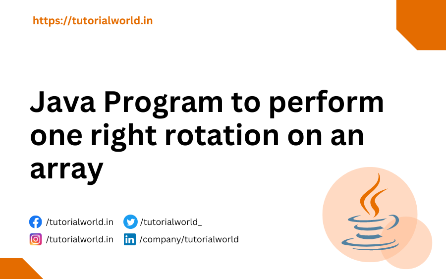 Java Program to perform one right rotation on an array