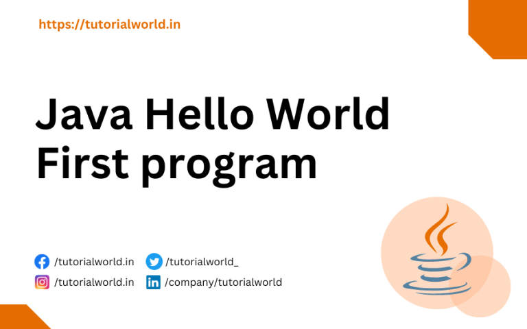 Java Hello World First Program - Tutorial World