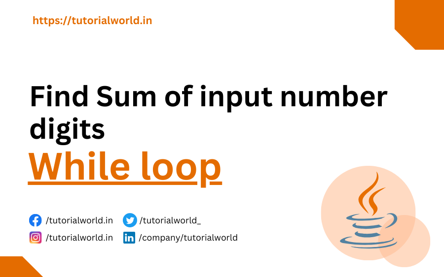 Find Sum of input number digits in Java