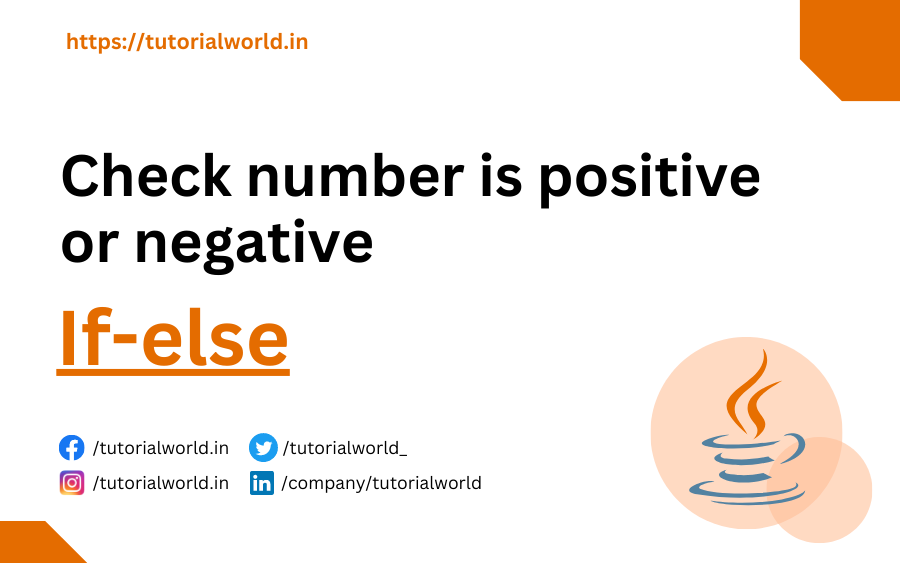 Java Program to check number is positive or negative