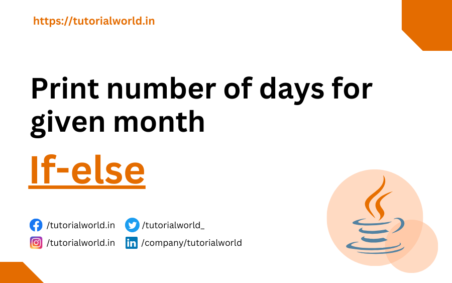 Print number of days for given month in Java